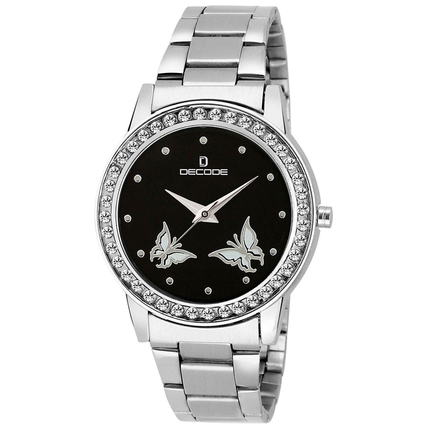 Decode Analogue Black Dial Womens And Girls Watch Ladies Crystal