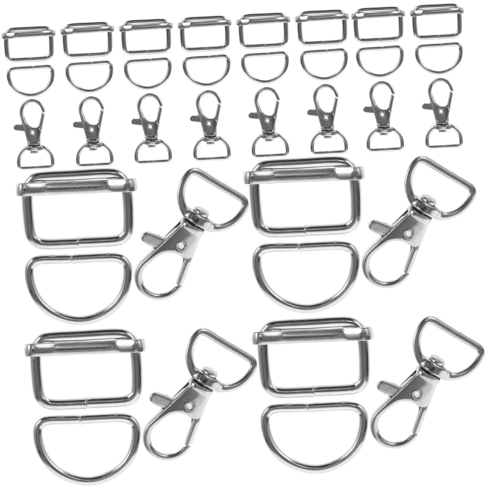 50 Pcs juego llavero ahorrar dinero collar anillas bolso hardware cartera hebilla monedero Metal Gancho bolsa mensajero Accesorios broche langosta Acero inoxidable