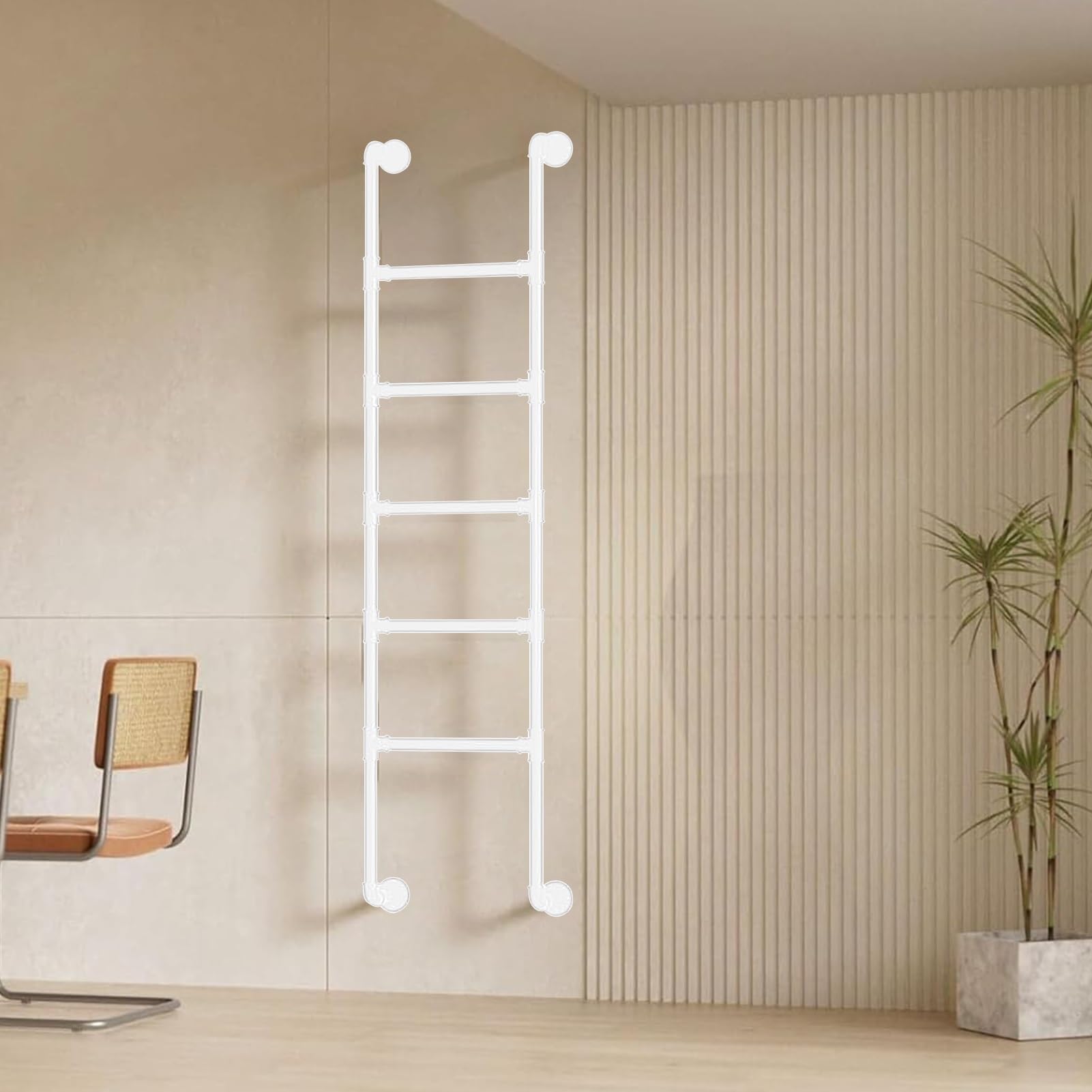 Wall Mounted Ladder, Wall Mounted Attic Loft Ladder Iron Bunk Bed Fire Escape Ladder 100-300cm Customizable(270cm/106in)