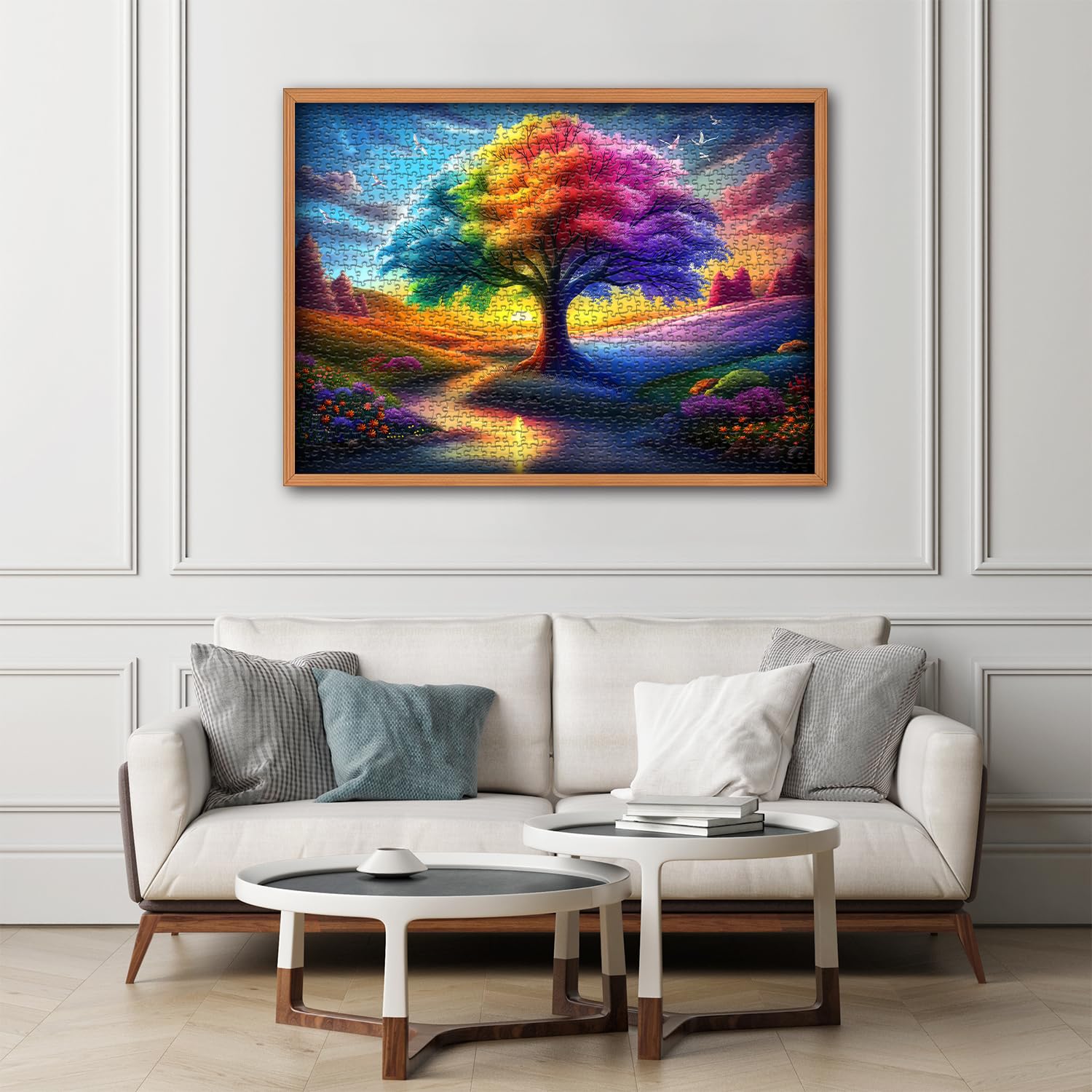 Rainbow Tree of Life Puzzles for Adults 1000 Pieces, Colorful Landscape Gradient Jigsaw Puzzle, Tree Nature Puzzle Scenery - Image 6