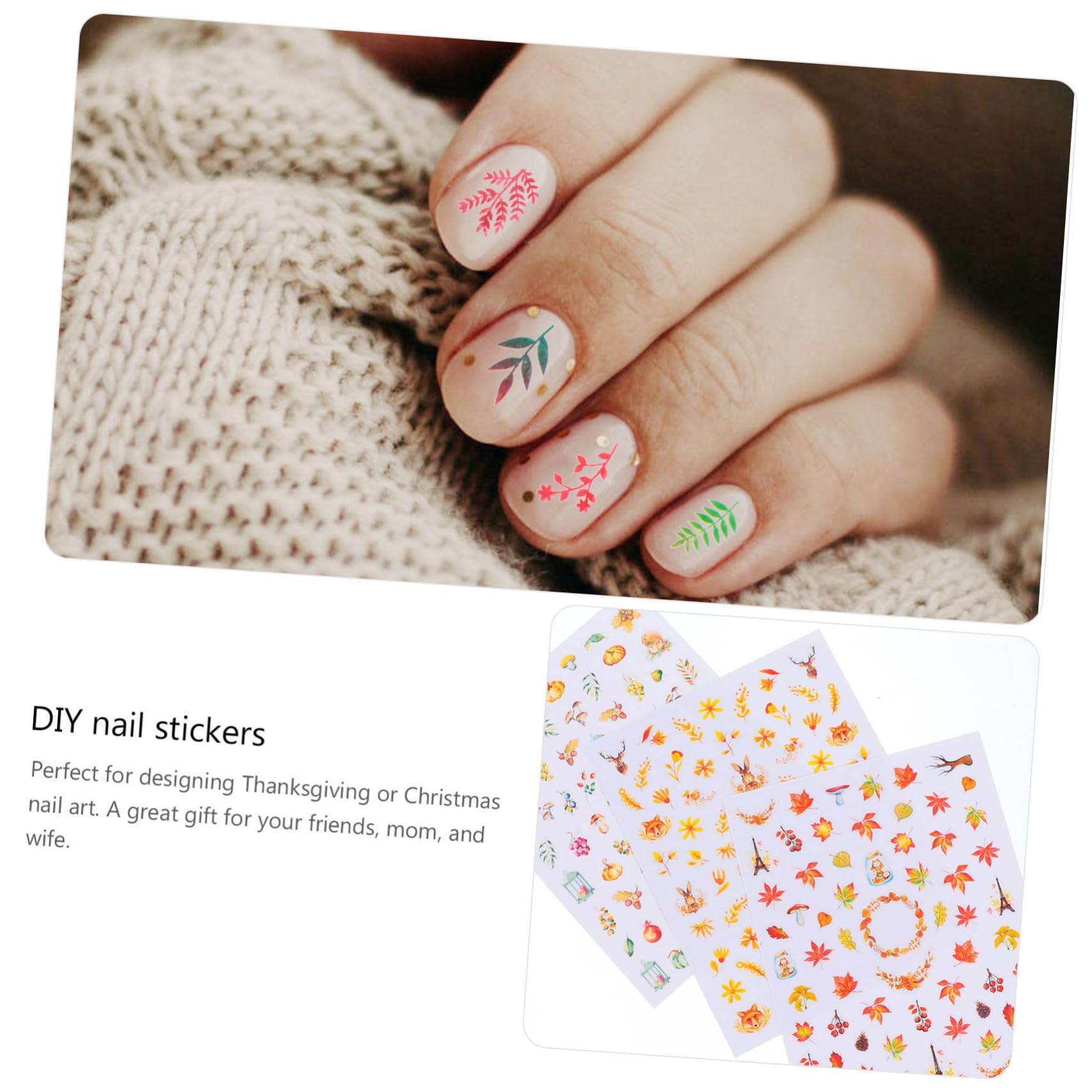 VICASKY 3 Set Adesivi Per Unghie Decorativi Stickers Autoadesivi Per Nail Art Con Design Vari Per Manicure Diy 9 Fogli*3