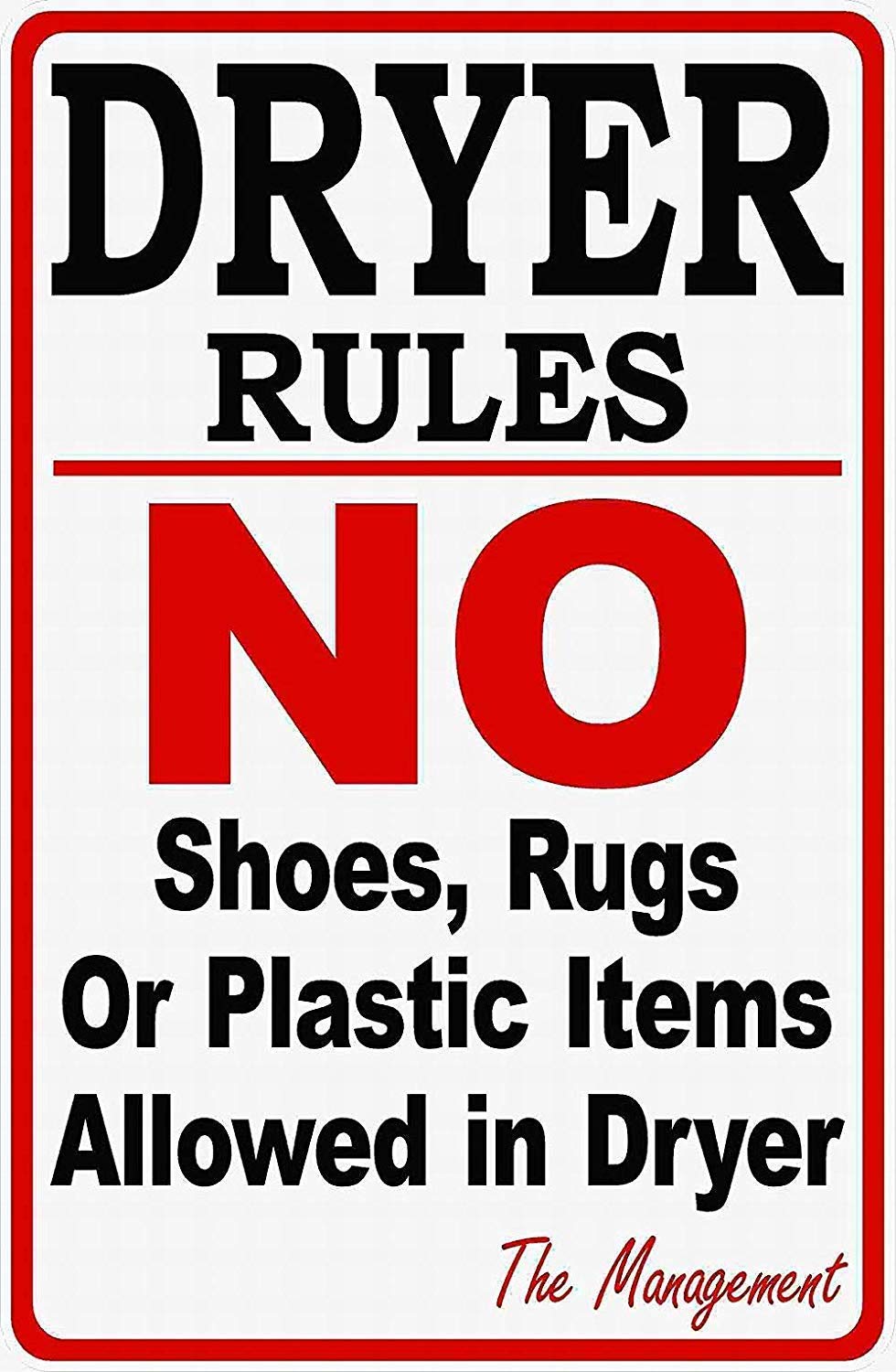 Biopracess Metalpostera33121 Home Pub Bar Deco Wall Decor Poster Dryer Rules Laundromat Sign Tin Wall Sign Retro Iron Painting Vintage Metal Plaque De Metal Tin Sign 8X12 Inches