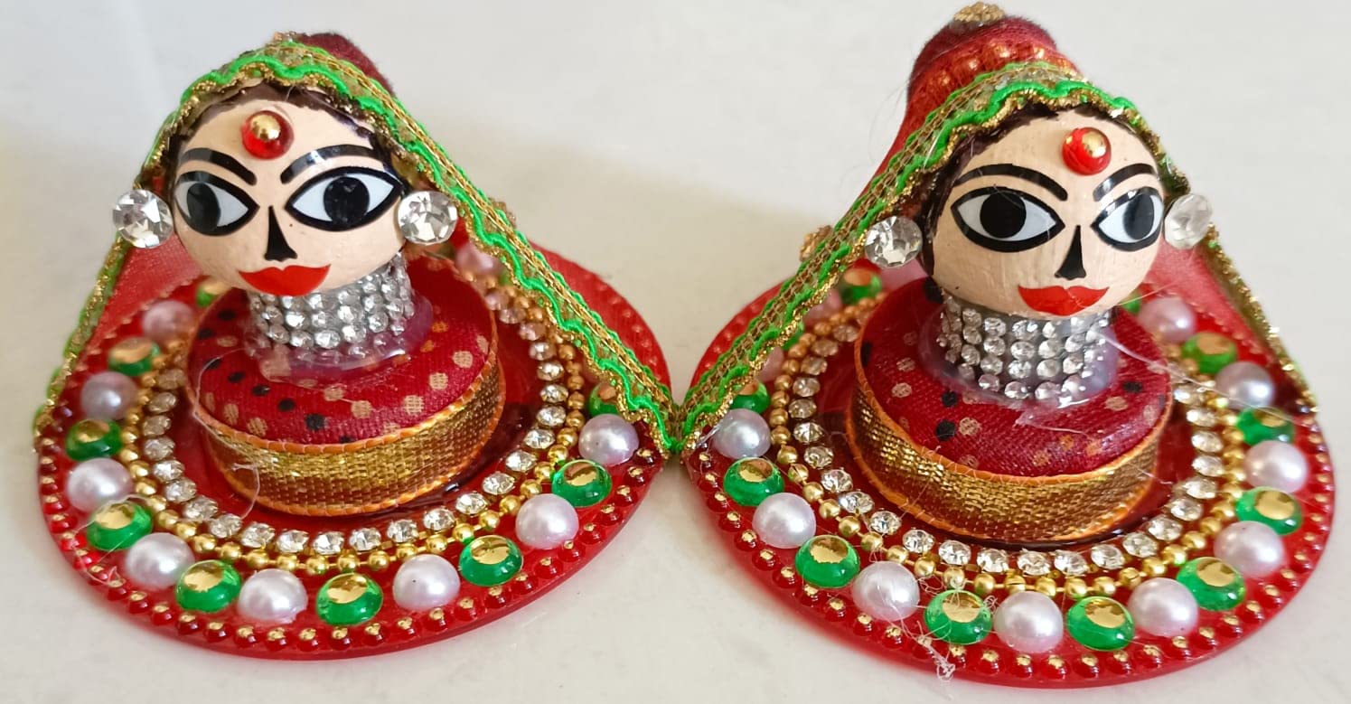 VARNI Creation Lord Riddhi Siddhi Ganpati's Wife Idol for Home Temple Navaratri Diwali Home Decoration - (Design 1)