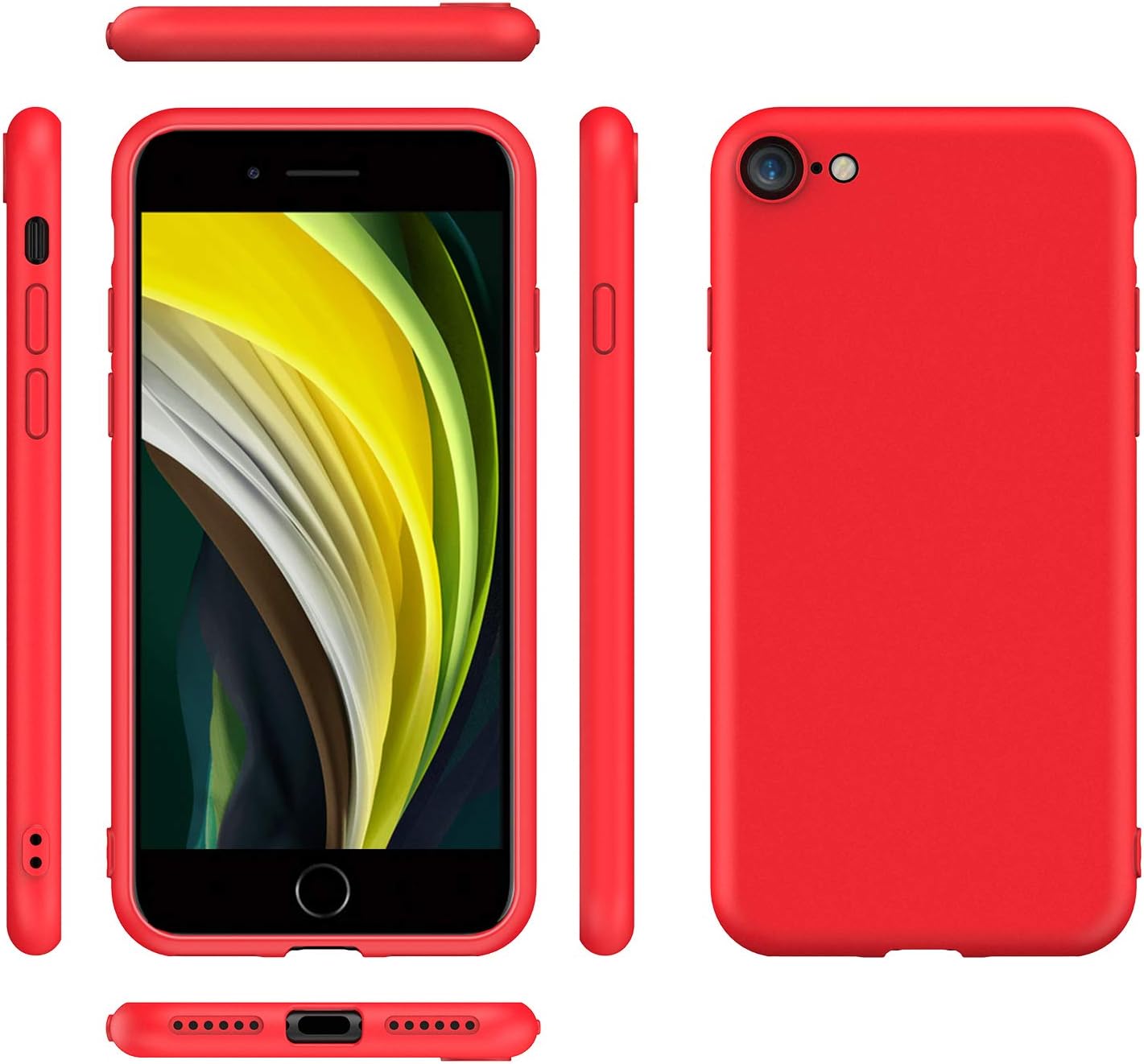 EasyAcc Case for iPhone SE 2020/ iPhone 7/iPhone 8, Thin Matte TPU Phone Cases Finish Profile Soft Back Protective Cover Compatible with iPhone 7/iPhone 8/iPhone SE 2020 - Red