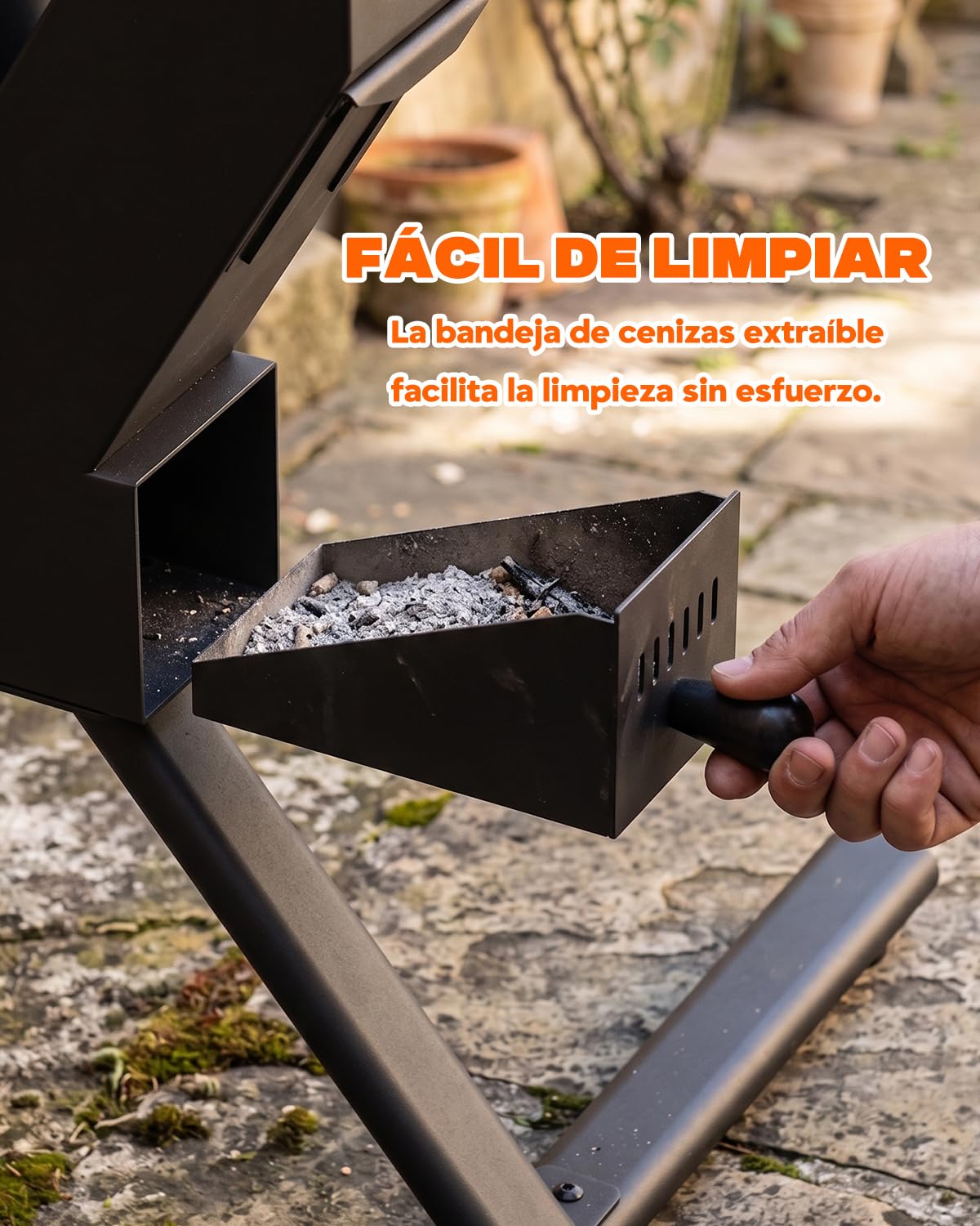 Onlyfire Estufa de Exterior de Pellets, Antorcha con Llama en Espiral de 360°, Chimenea de Jardín con Cilindro de Cristal de 65cm, Brasero de Exterior para Terraza y Camping, Altura Total 110cm