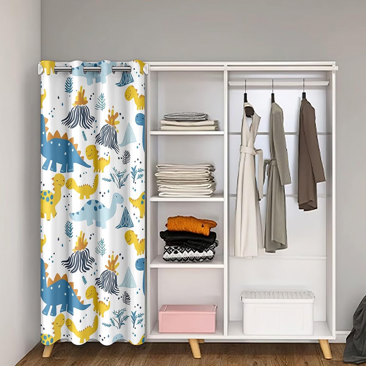 Feelyou Dinosaur Doorway Curtain Privacy for Girls Boys Kids 1 Panel, 34