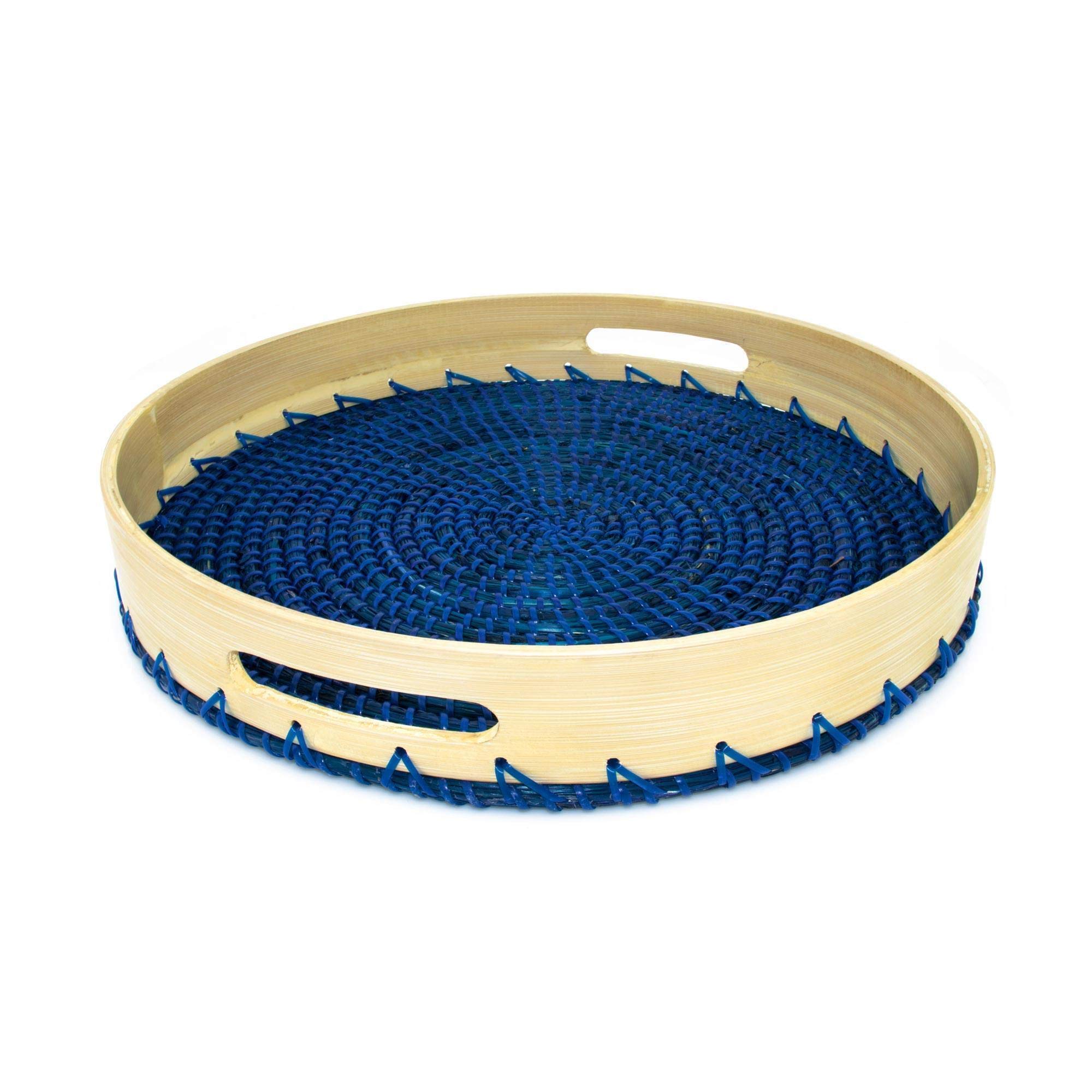 Efaso Egäis Lot de 3 plateaux en bambou et jonc de mer