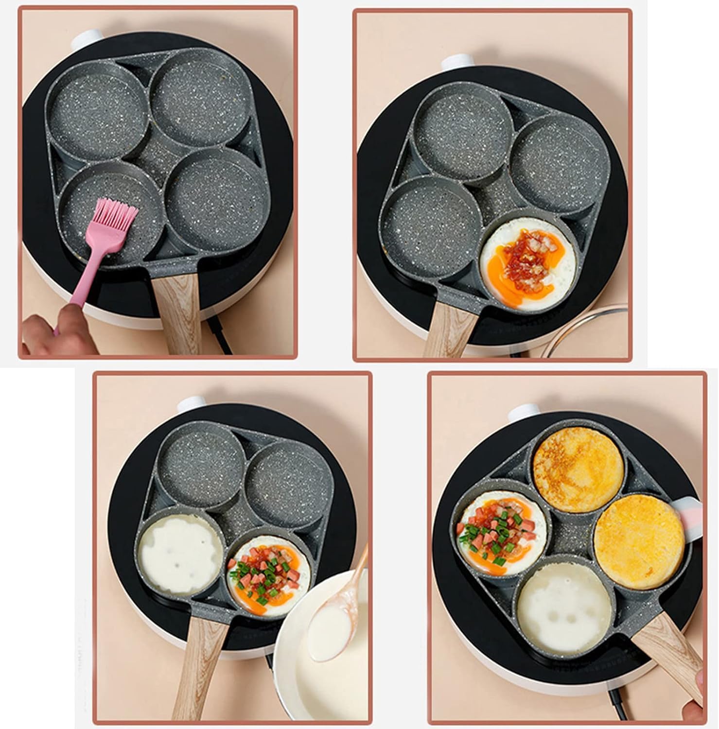 Dravizon Ceramic Fry Pan Non Stick, Omelette Pan, Induction & Gas FryPan, Fish-Pan, Frying Pan Non Stick, PFOA Free, Dishwasher Safe, Suitable for Veg & Non-Veg Cooking (Color-4) — Amazon image 6