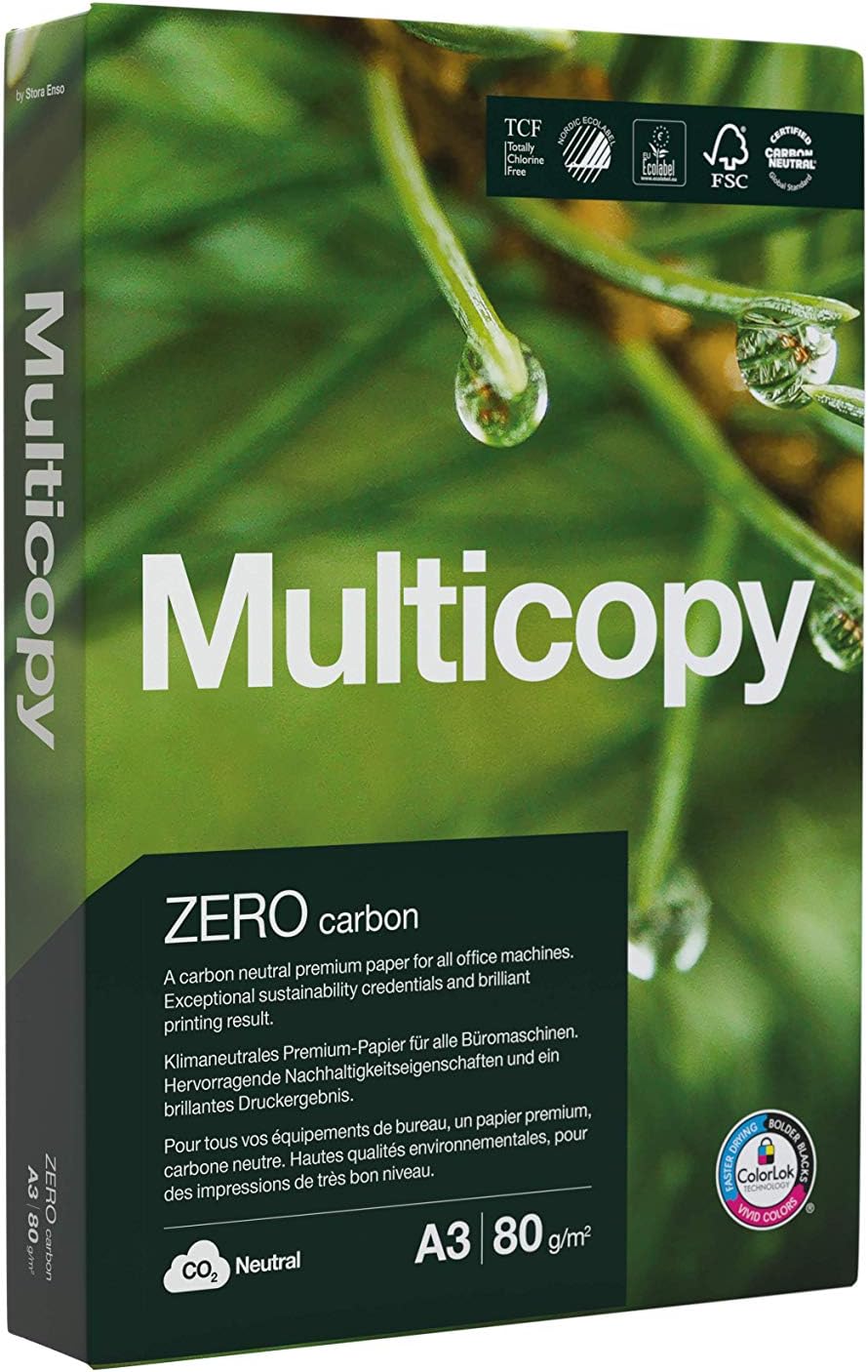 Multicopy Zero A3 Paper, 80gsm, 500 Sheets, Pack of 1