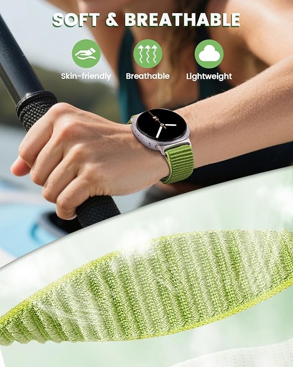 Nylon Band Compatible with Samsung Galaxy Watch 8 Band 40mm 44mm/8 Classic 46mm 2025, Fabric Sport Loop Strap Adjustable Wristband for Samsung Watch 8/8 Classic Bands for Women Men by BlackPro - Used condition - Image 3