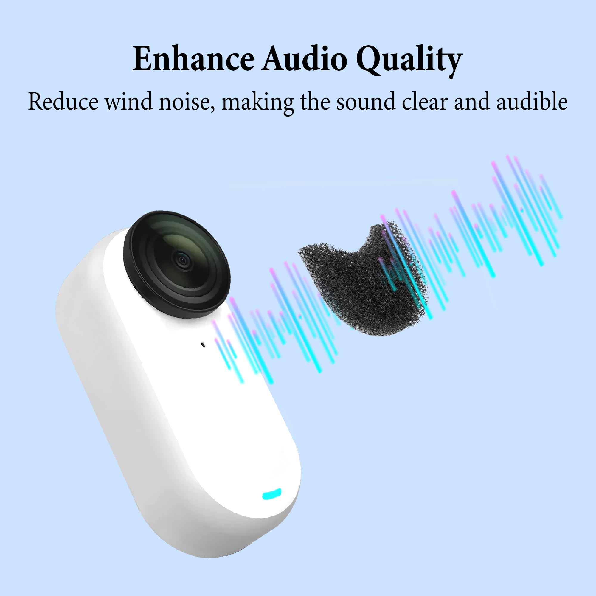GEEKRIA for Creators Microphone Wind Muff Compatible with Insta360 GO3, 3S Action Camera, Premium Wind Noise Reduction Cove - Image 3