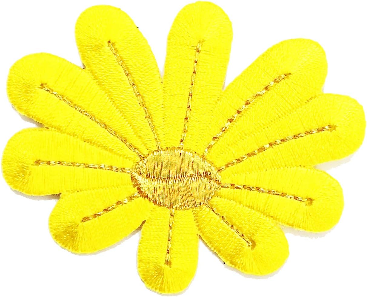 Nipitshop Patches Yellow Jasmine Rose Flowers Embroidery Flower Fabric Applique Sew on Patches Embroidered Patch DIY for Clothings Jeans Skirt Vests Scarf Hat Backpacks