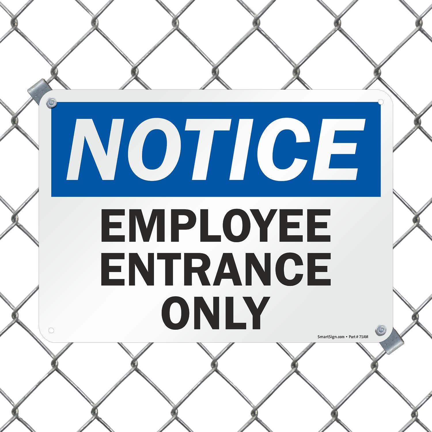 SmartSign “Employee Entrance Only” Aluminum Sign – 10x14 Inches, Black/Blue On White - View #8