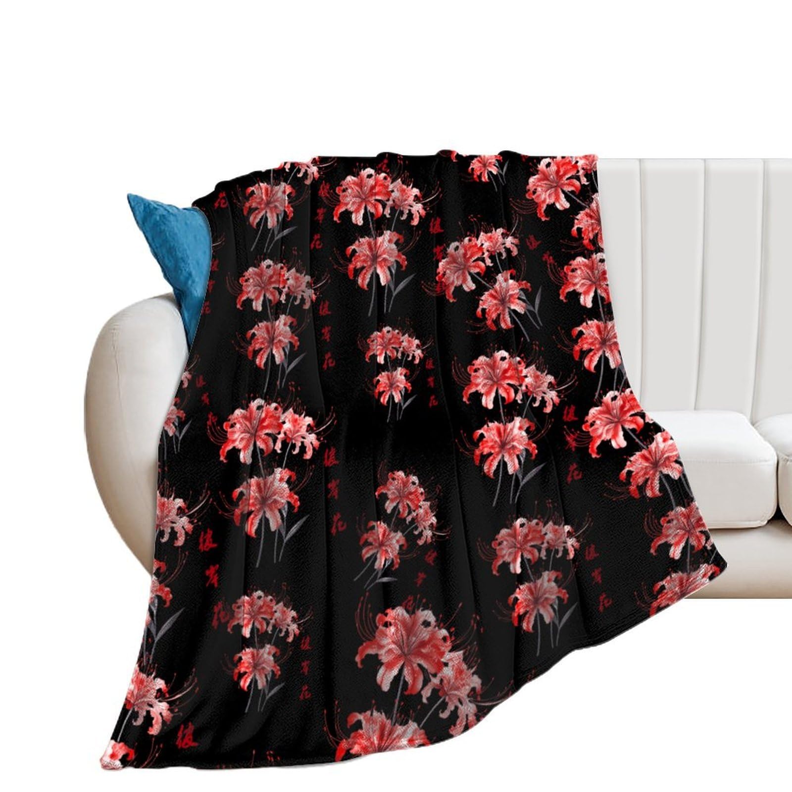 OUTBDNVFSA Higanbana Red Spider Lily Throw Blanket Lightweight Summer Blankets for Bed Sofa Camping Travel