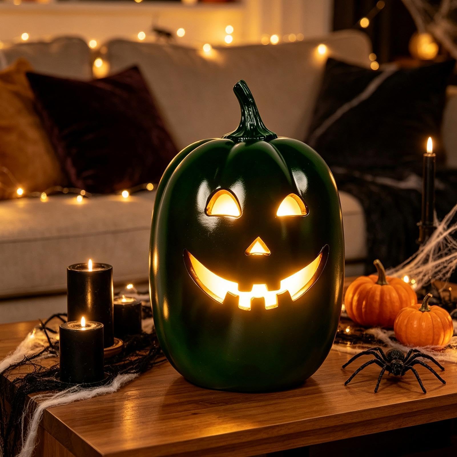 di Hollow Spooky Divertente Caldo Glow Room Decor | Lampada decorativa a forma di zucca, per soggiorno, camera da letto, scrivania, mensola, ufficio, feste, festival