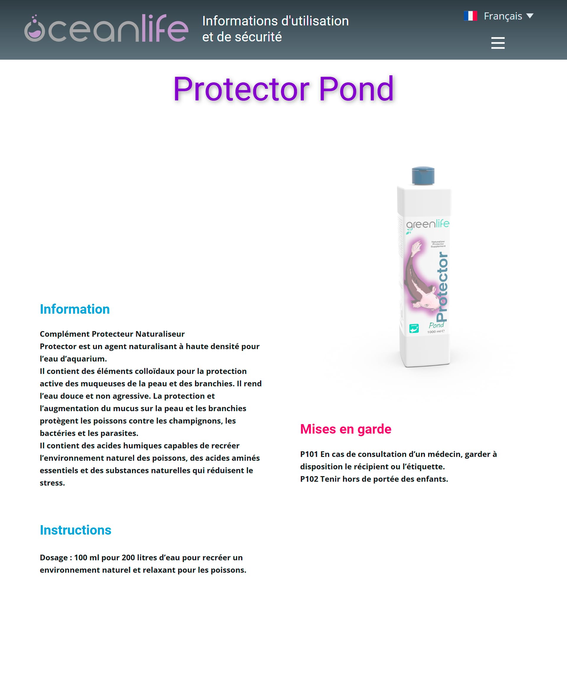 Oceanlife Greenlife Protector Pond - 5000 ml - Naturalizzante, protettore, supplemento per Acqua del laghetto - by