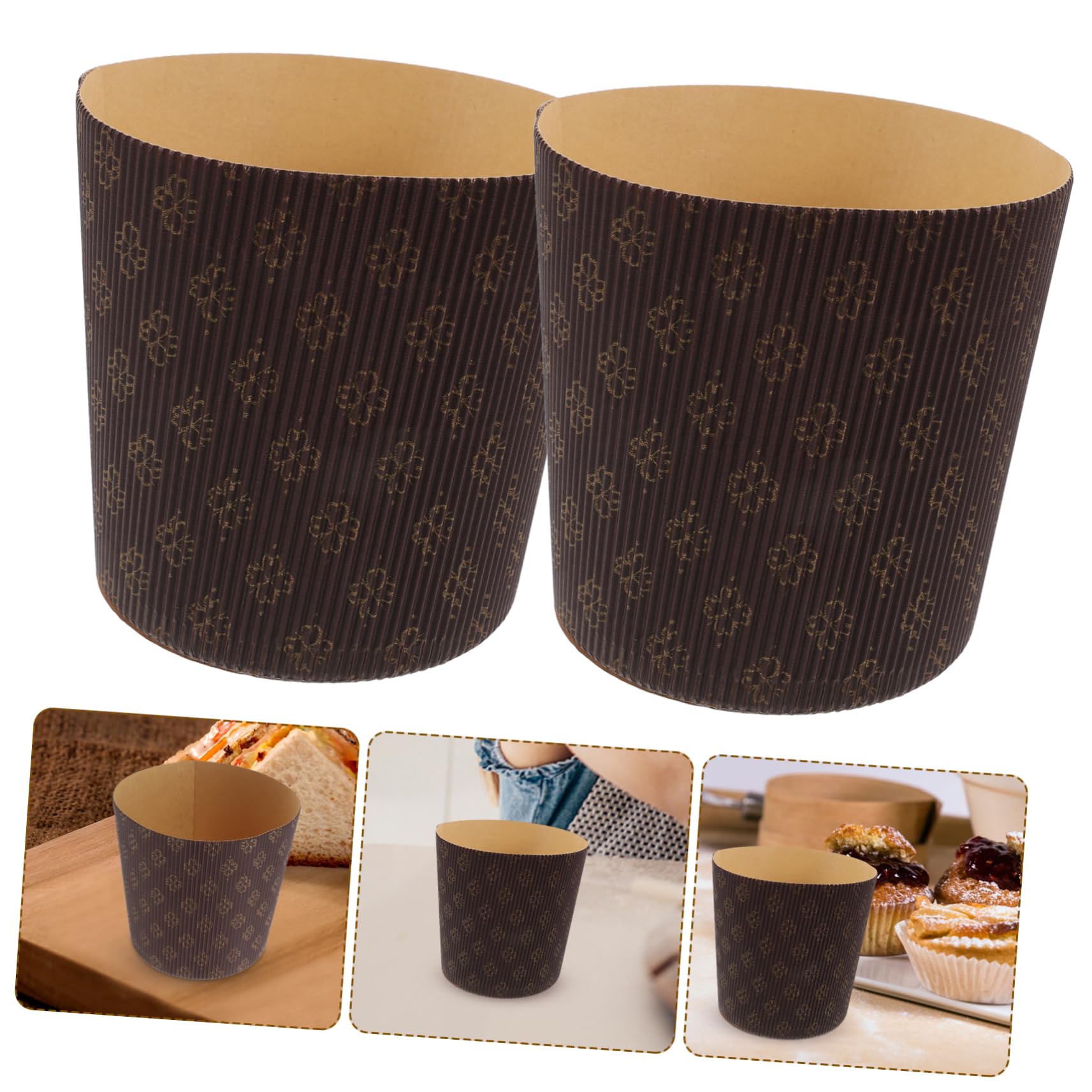 Caissettes Panettone en Papier Marron 25 Pcs pour Pâtisserie