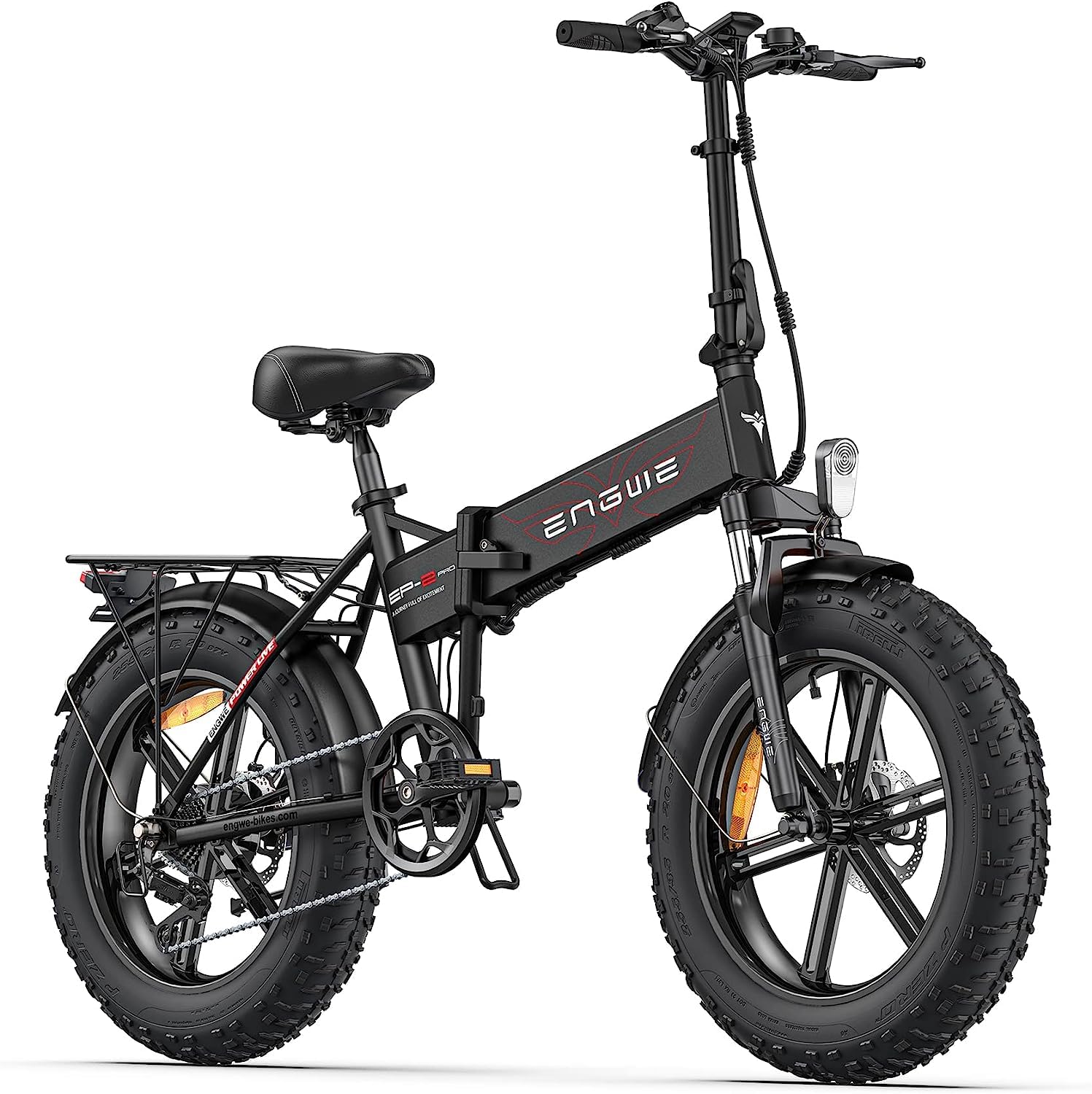 ENGWE EP-2 PRO 1000W Folding Electric Bicycle for Adults, 20" 4.0 Fat Tire Dirt Bike with 48V 13AH Battery Up to 28MPH 75Miles, 7-Speed All Terrain Ebike for Mountain Beach Snow