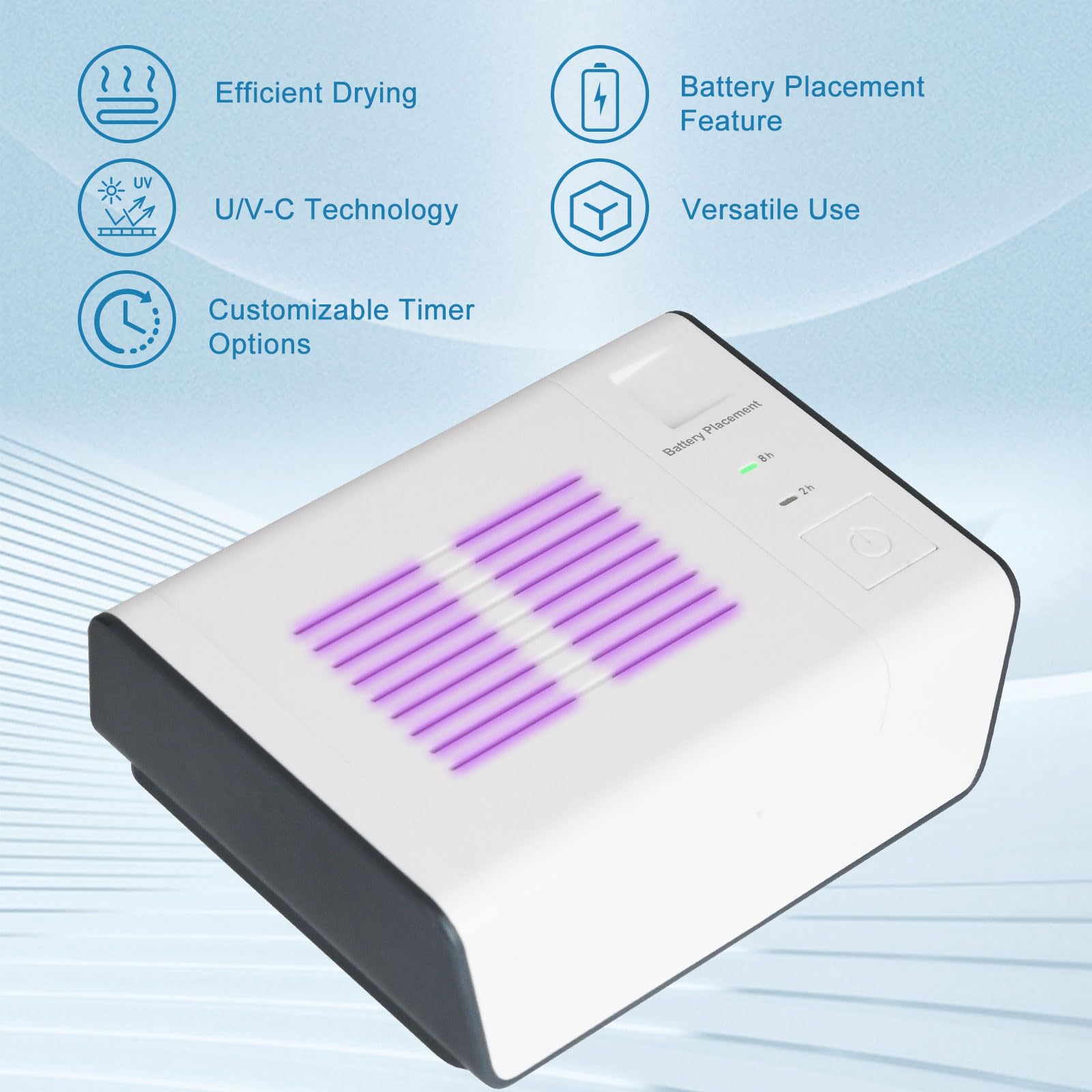 T55 Dehumidifier Cleaning Kit with U/V-C Light, Constant Temperature 95-113°F Drying, Compatible with Hea/ring Ai/ds, Airpods, Wireless Ea/rbuds, Ea/r molds, Bluetooth Devices