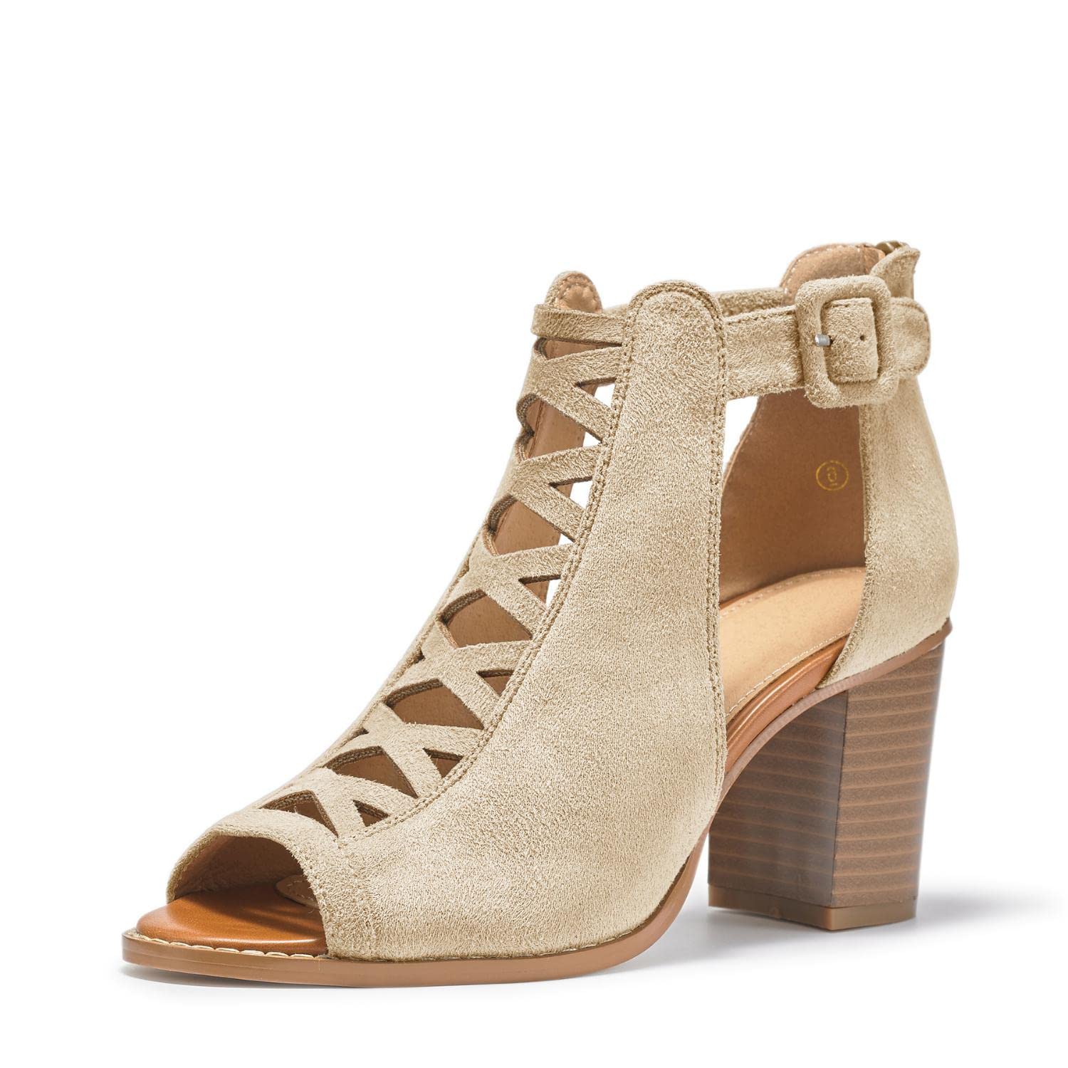 LiyuandianWomens Platform Open Toe Ankle Strap Zipper Back High Heel Sandals