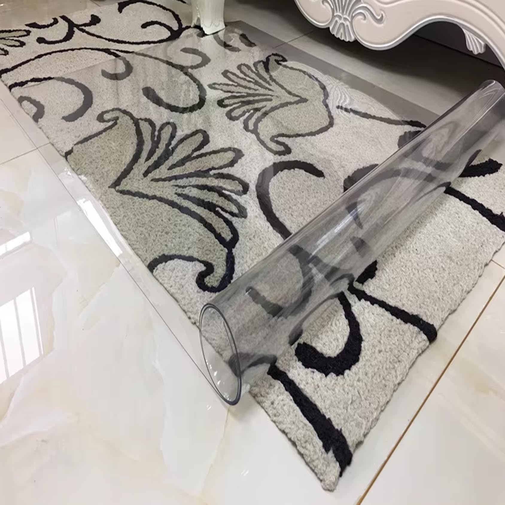 Tapis Transparent pour Protection de sols durs 2mm PVC pour la Maison et Le Bureau Chaise,Personnalisée antidérapant, résistant aux Rayures Tapis protège-Sol