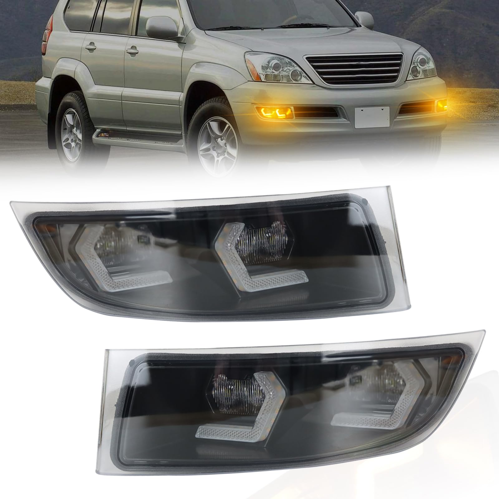Photo 1 of PGTOPONE Switchback LED Fog Lights for Lexus GX470 (2003-2009)