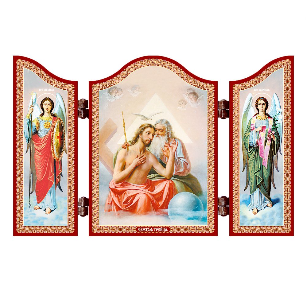 NKlaus 1458 Holy Trinity Christian Icon Svjataja Troica travel Altar Ge