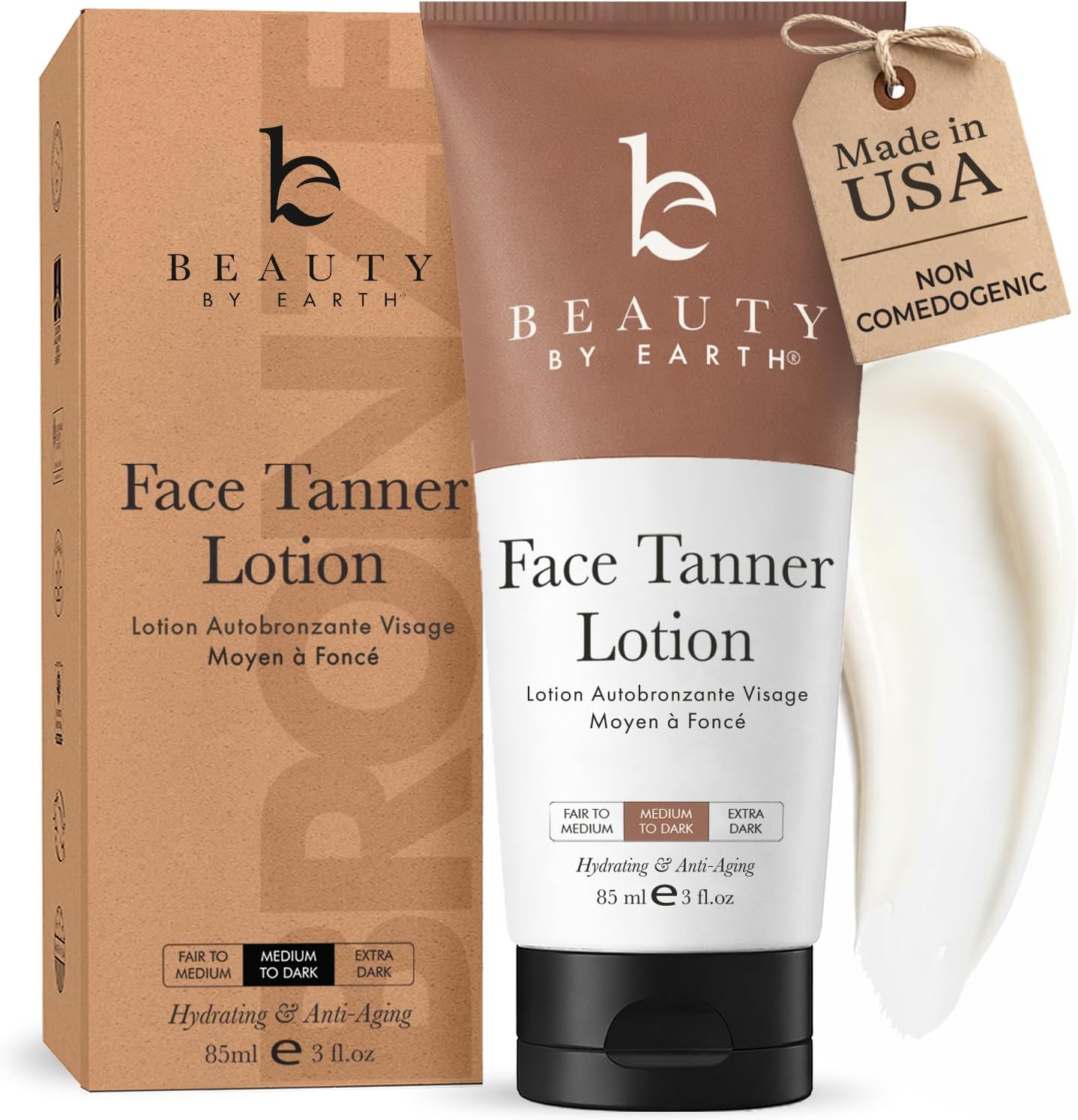 Face Tanner - USA Made with Natural & Organic Ingredients, Streak-Free Tan
