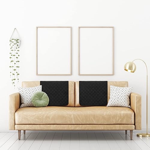 Miniatura 4 de Panelee 2 fundas para reposacabezas para silla reclinable, sofá, reposacabezas, protector de muebles para fundas de sofá reclinable (negro)