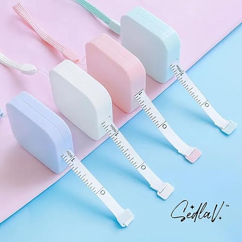 Miniatura 2 de SEDLAV Paquete de 4 cintas métricas suaves, cinta métrica para medidas corporales, cinta métrica de doble cara en pulgadas y cm, retráctil, fácil de