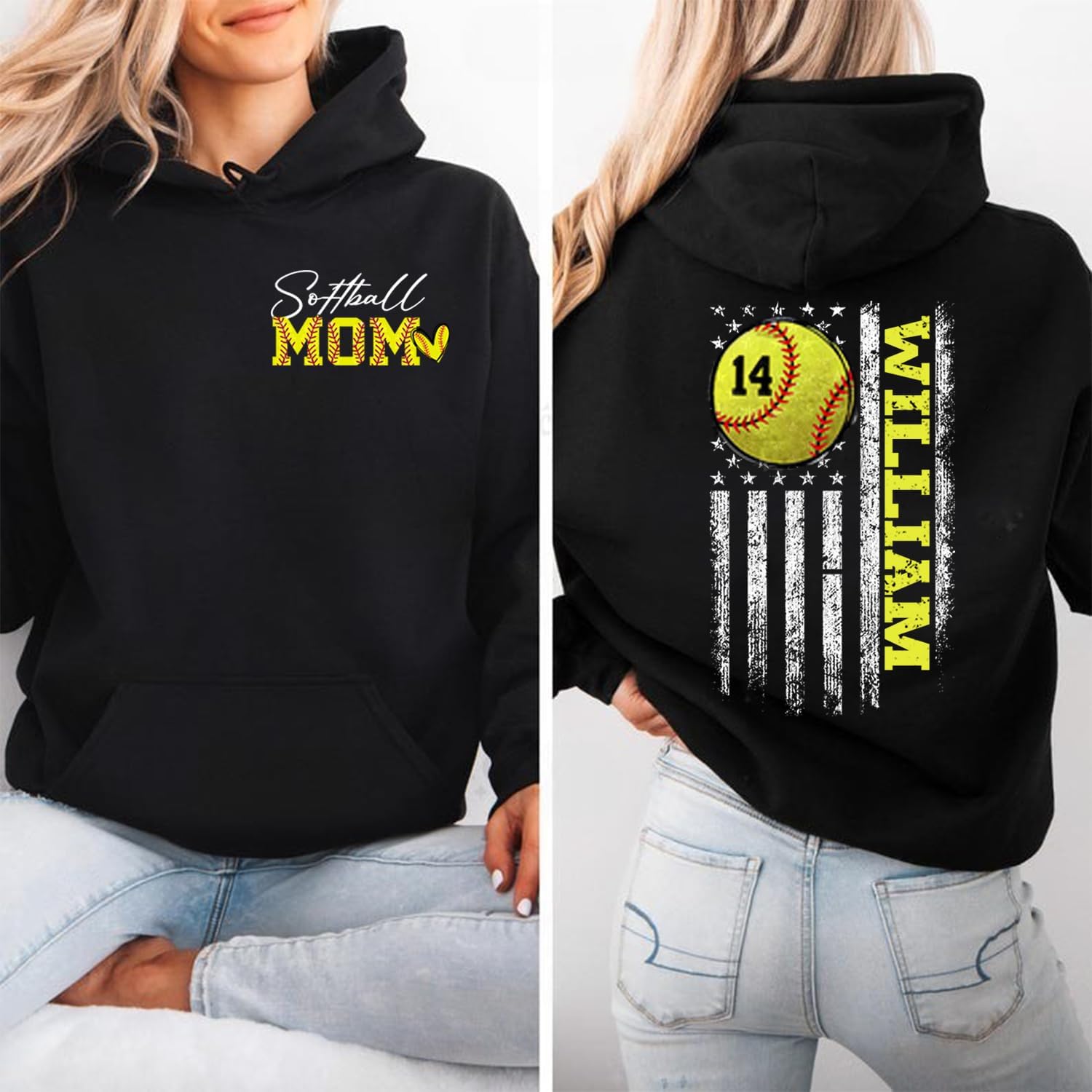 GABITA Personalized Softball Mom Shirt, Custom Softball Mama Shirts for Women, Game Day Sport Mom Tshirts, Hoodie for Women - Image 5