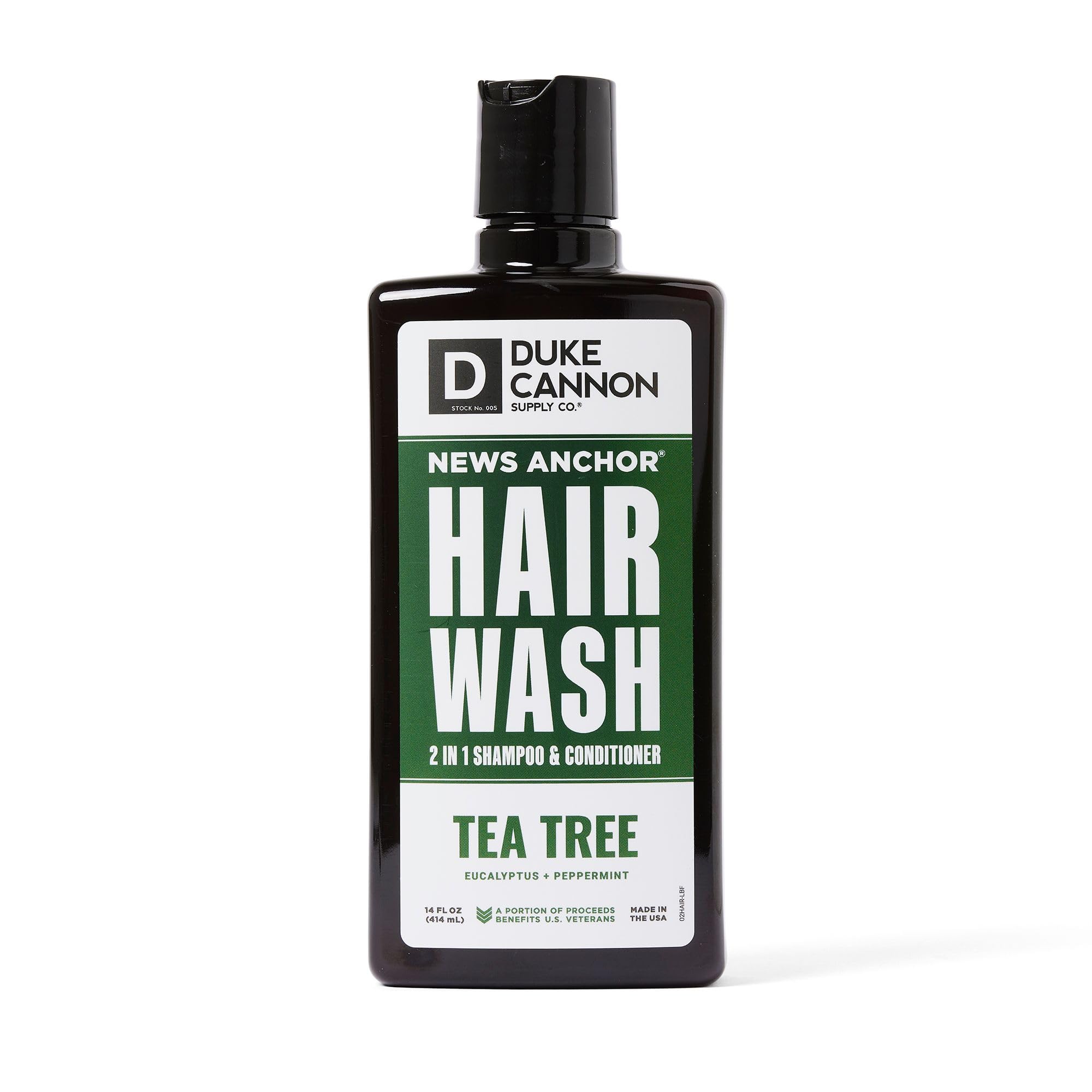 Duke Cannon Supply Co.News Anchor® 2-in-1 Hair Wash - Tea Tree, 14 oz.Compact by Design (Amazon-developed Certification)