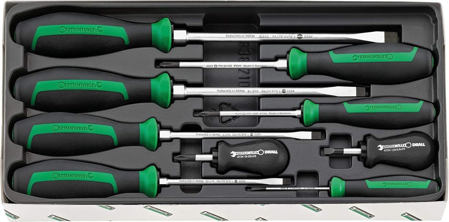 Stahlwille 96469315 DRALL+ Set of Screwdrivers, 9 Piece Set, Includes