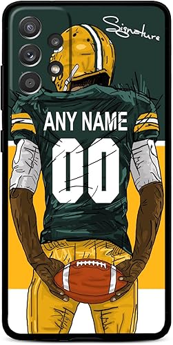 Funda personalizada con nombre y número para Samsung Galaxy A16 A15 A14 5G A35 A25 A53 A03S A12 A42 A32 A02S A54 4G, diseño DIY de jugador de fútbol