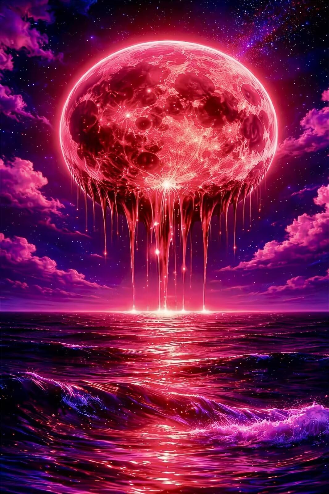 Puzzle de 4000 Piezas para Adultos - Océano Luna Llena - Rompecabezas Premium con Reverso de Letras para Clasificación, Regalo de Gama Alta para Aficionados, 141x87 cm