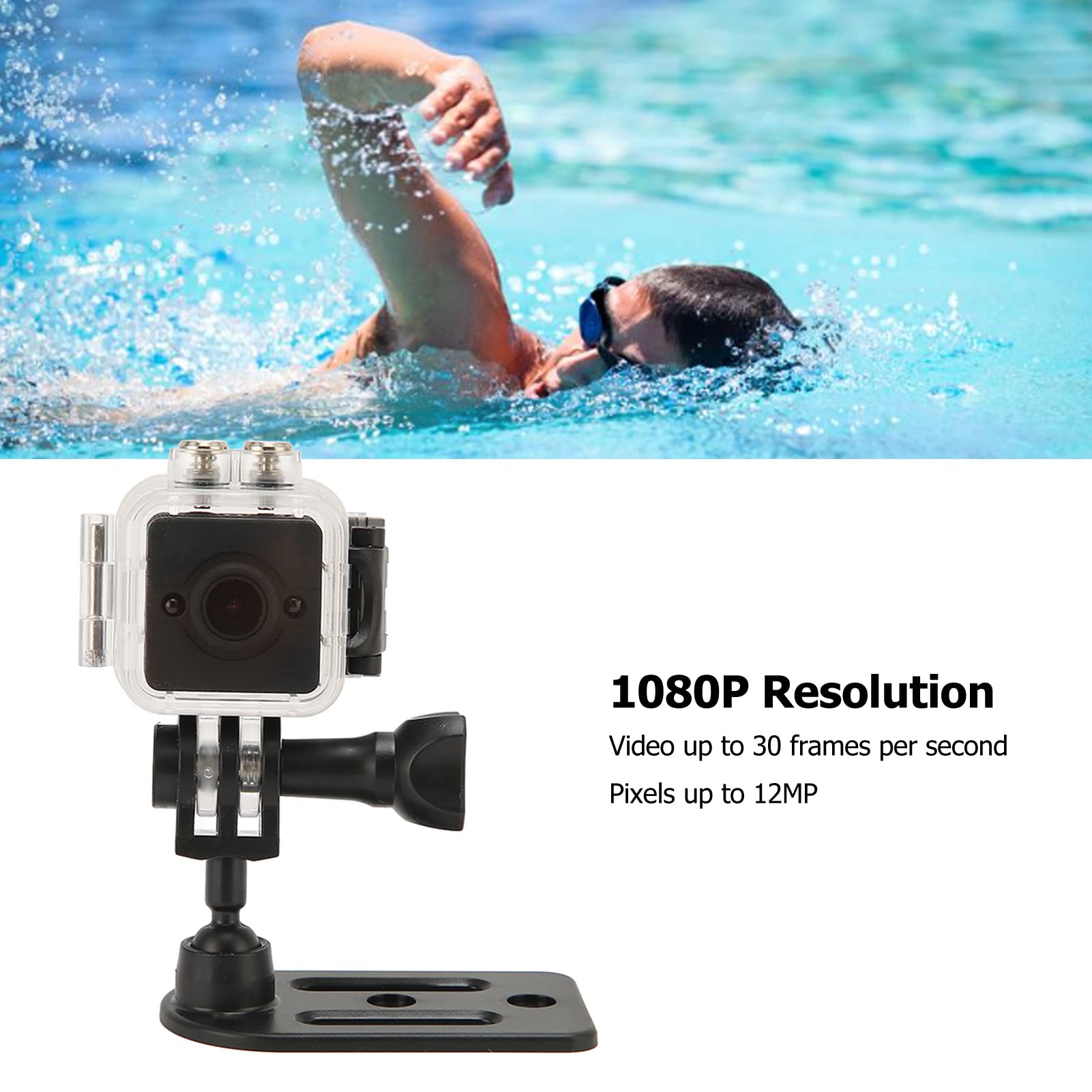 VBESTLIFE Action Camera, 1080P 12MP 32ft Fotocamera Subacquea Impermeabile, Videocamera Subacquea Sportiva, WiFi Fotocamera Sportiva Subacquea DV Camera, 155 Gradi Night Vision Lens, per Nuoto Surf