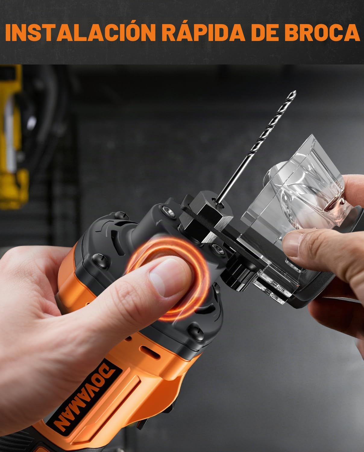 DOVAMAN DCT01A Fresadora para Pladur Inalámbrica 20V, Control de Polvo del 98%, Motor Brushless, 30.000 RPM, Cambio de Broca sin Herramientas, Profundidad Ajustable, LED, con Bolsa y Batería