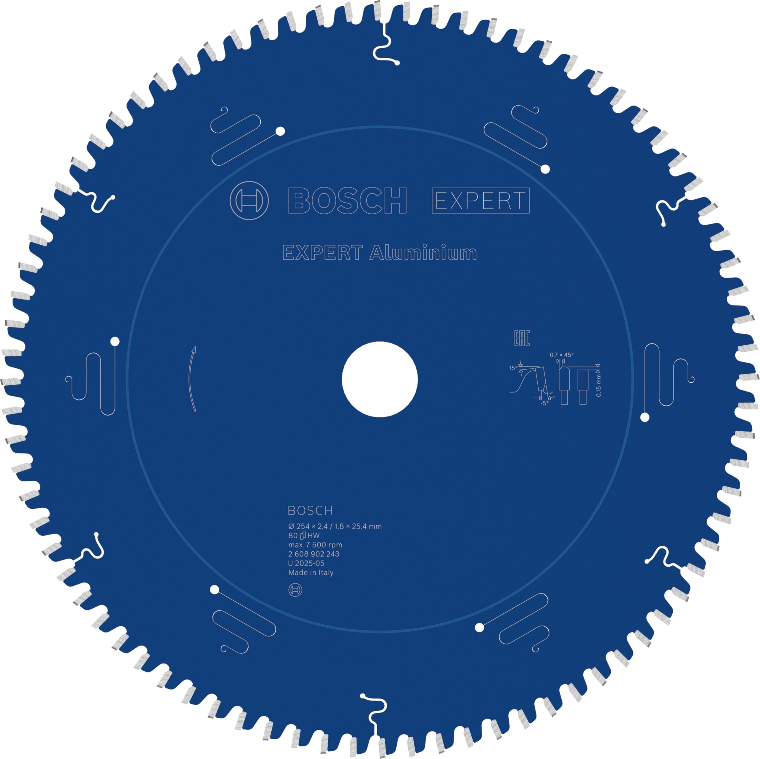 Bosch 1x Tarcza pilarska EXPERT Aluminium do przewodowych pilarek stołowych (do Aluminiowy, Ø mm, Professional Akcesoria Przewodowa stołowa pilarka tarczowa)