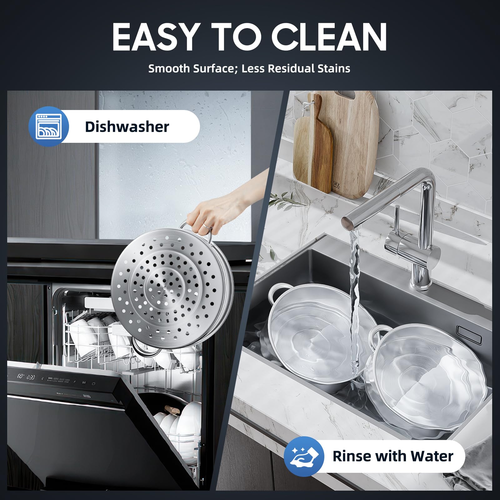 Pentola Ovale Per Cottura A Vapore - 16 Pollici In Acciaio Inox Per Pesce E Verdure - Foto 10