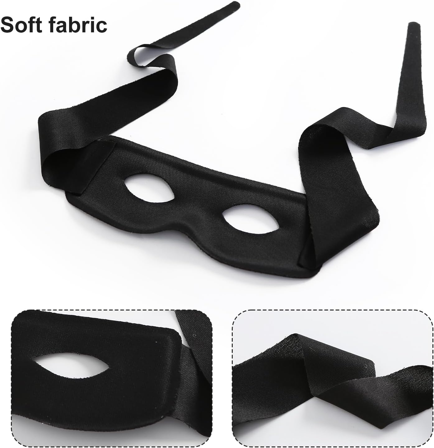 2 PCS Halloween Eye Mask Costume Accessories Hero Black Mask Bandit Masquerade Cosplay Party Favor - Image 3