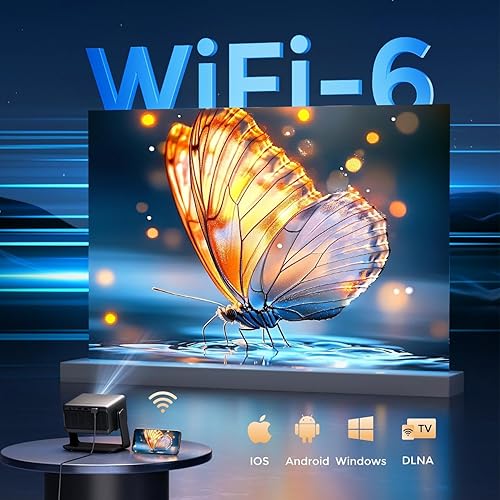 Miniatura 6 de GooDee Proyector de video con Wifi y Bluetooth, sistema de película inteligente, audio Dolby, enfoque automático y proyector portátil Keystone,