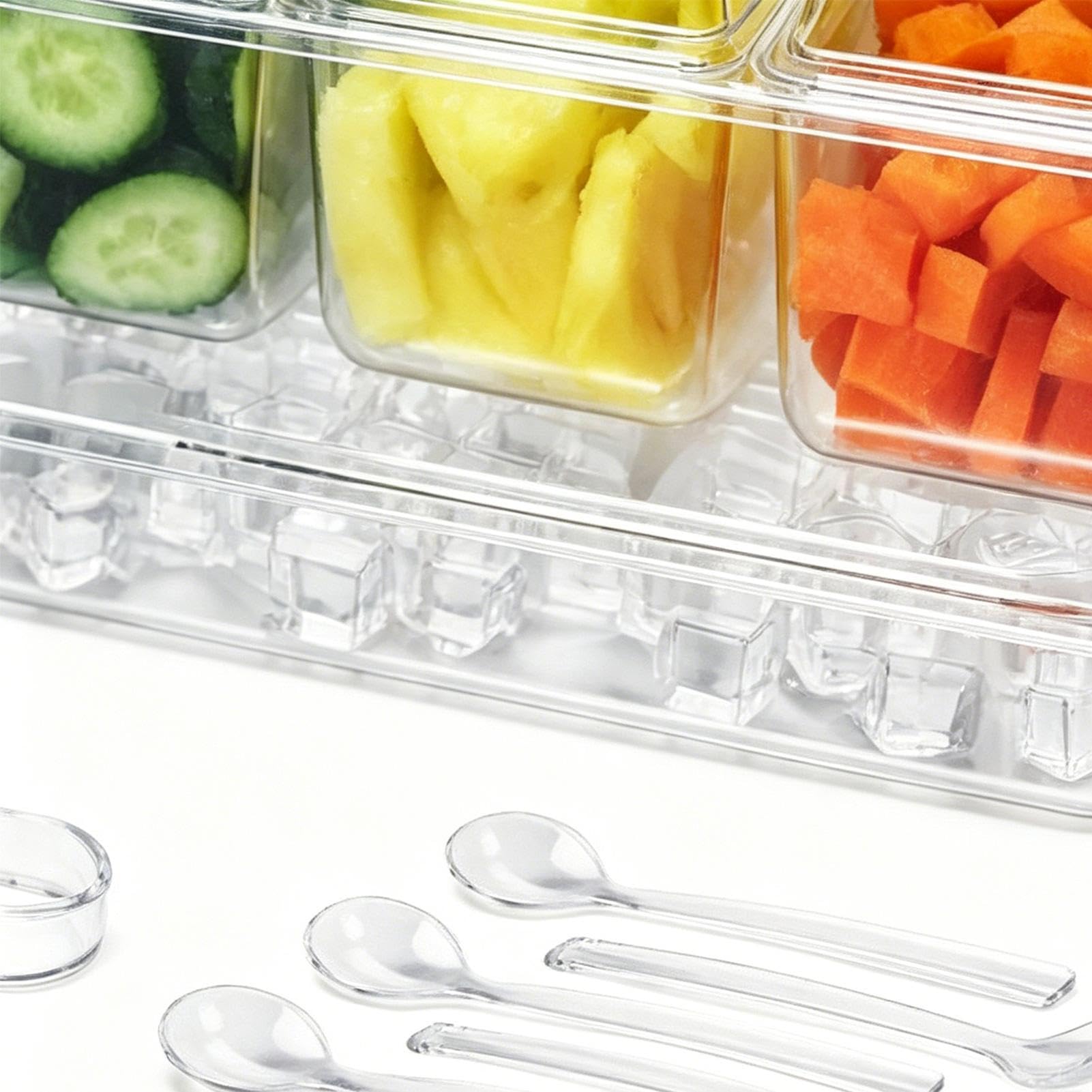 Contenitori da Congelatore con Coperchi 5 Scomparti Separabili con Coperchi | Contenitori per Alimenti e Condimenti Per Casa Cucina Dispensa Meal Prep Pranzo Snack Insalata Frutta Purea Condimento