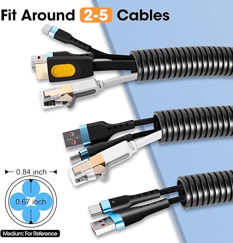 Miniatura 2 de Telar de alambre de 60 pies de 34 pulgadas, conducto de alambre de tubo de telar de alambre dividido, tubo protector de alambre - Negro