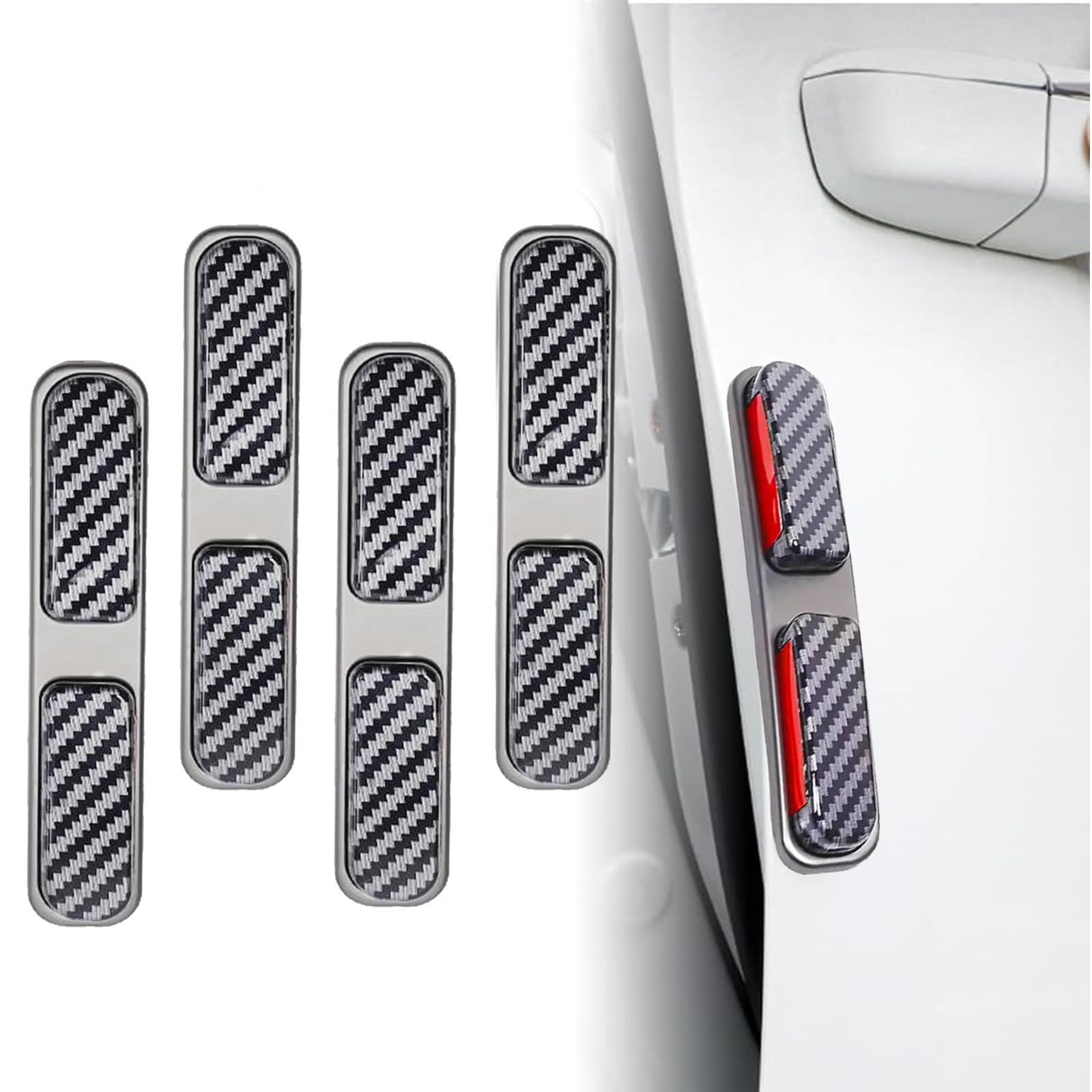 4Pcs Car Door Edge Guard, Metal Body Strong Reflective Bumper Protector Strips, Sleek & Stylish Car Door Protector, Anti Scratch Universal for All Cars (Red)-image-32
