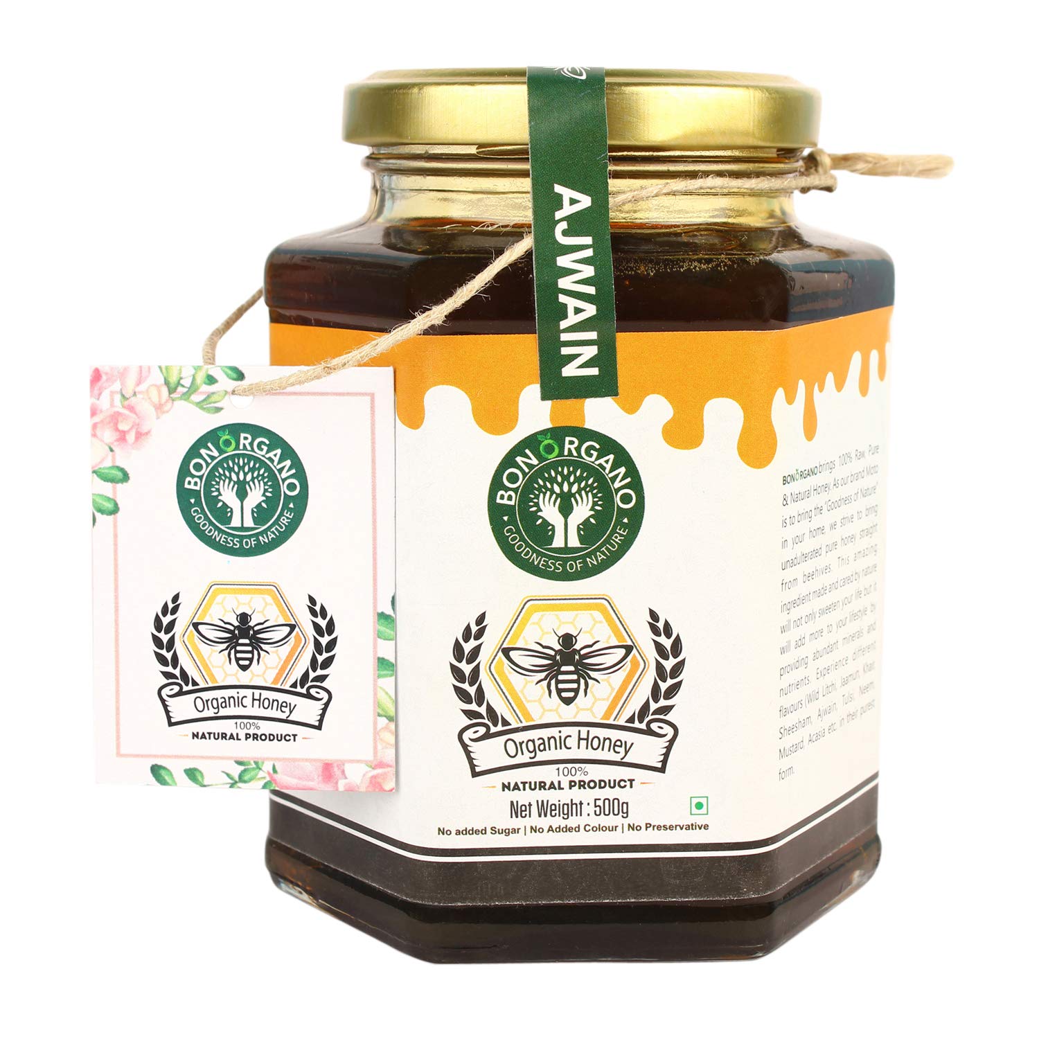 BON ORGANO Pure Raw Ajwain Honey Organic Raw Honey, 500 GMS (B08LVN6TYY) Amazon Price History, Amazon Price Tracker
