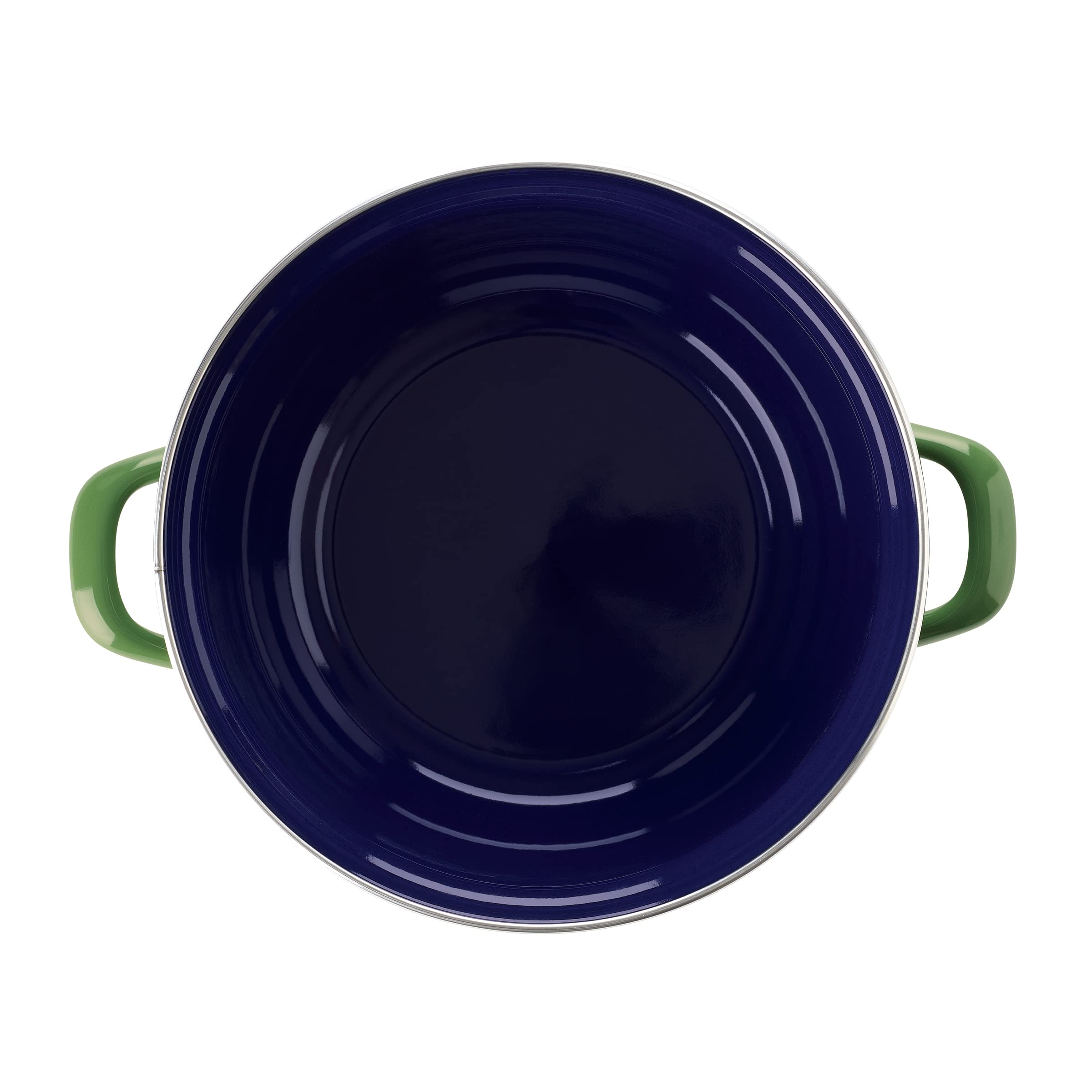 BK Cookware, Indigo Okrągła Emaliowana Brytfanna z Pokrywką - 24 cm/4.2l, Zielona
