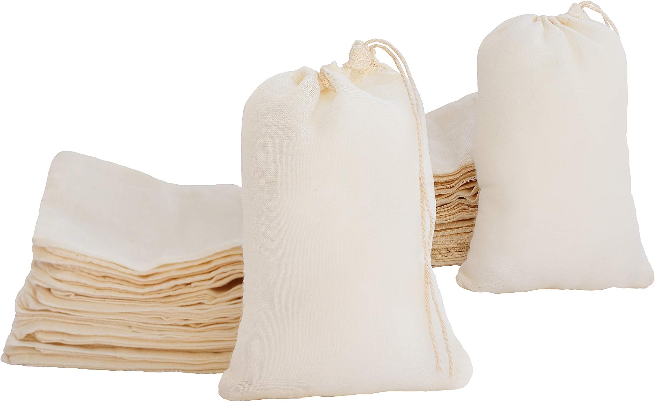 Cotton Drawstring Bags, 100pieces, Drawstring Pouch, Burlap Bags,Fabric Bag, (4 x 6 Inches)