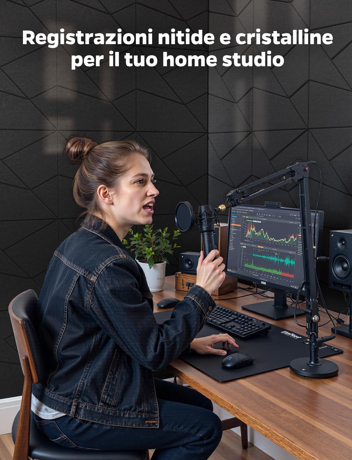 Pannelli Fonoassorbenti Autoadesivi, Confezione da 18 Pezzi, Decorativi Righe Acustico Pannello per Pareti e Porta, Fonoassorbente Parete Panels per Studio, Stanza, Ufficio (Nero, 30x30x0,9 cm)