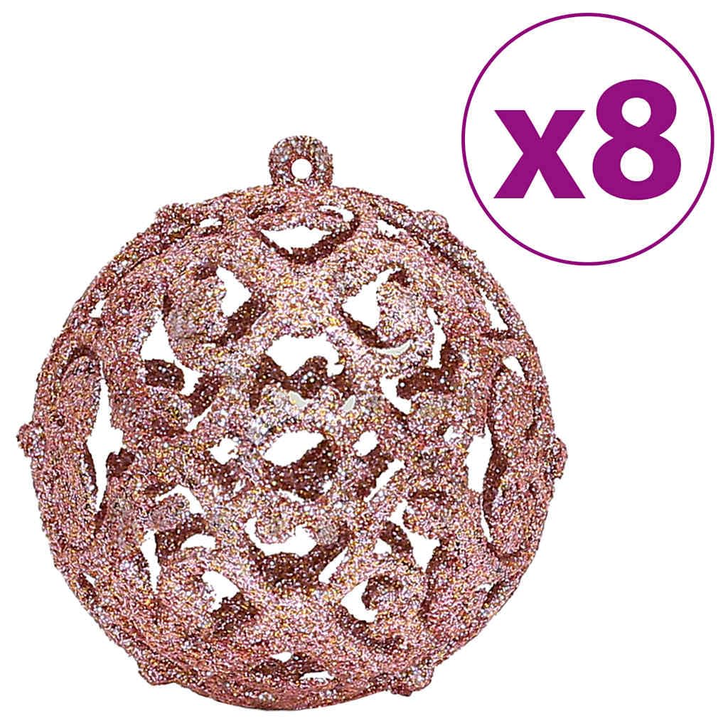 Weihnachtskugeln 100 STK Rosa und Rose Polystyrol Kugeln 3 4 6 cm matt glitzernd glänzend hohl Christbaumschmuck für Tannenbaum Zweig Dekor Advent Wohnzimmer Festtag