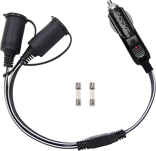 Divisor de 2 vías de 14 AWG, encendedor de cigarrillos de automóvil, 1 a 2 encendedor de cigarrillos de automóvil, adaptador de cargador de
